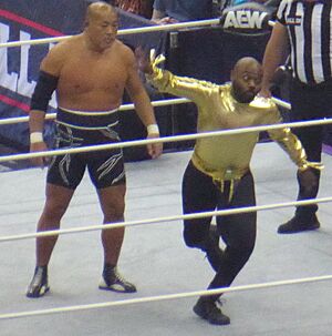 Tomohiro Ishii and Stokely Hathaway in August 2024 (cropped)