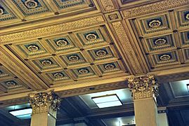 U.S. National Bank Building, Portland - portion of ceiling and interior columns (2011)
