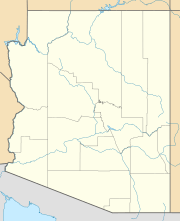 A map of Arizona showing the location of Mount Baldy