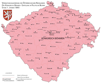 Verwaltungsgliederung des Königreichs Böhmen 1893
