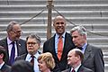 WASHINGTON, DC -- JULY 25 2017 Democratic Senators address a crowd of supporters at a rally on the Capitol steps after the motion to proceed vote on the Trumpcare bill. (35998609362)