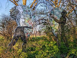 Water Jugglers artwork, Hackney Marshes 2022-03-19