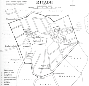 1922 map Riyadh by Philby