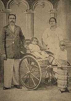 1 Year old Ranasinghe Premadasa with his Parents in 1925