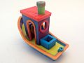 3DBenchy created using color mixing on an FDM printer