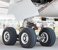 Airbus A350-941 F-WWCF MSN002 main landing gear ILA Berlin 2016 06 (cropped)