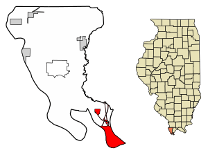 Alexander County Illinois Incorporated and Unincorporated areas Cairo Highlighted.svg