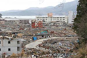 Around Shizugawa Public Hospital in Minamisanriku after tsunami 2