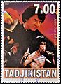 Bruce Lee and Jackie Chan 2000 Tajikistan stamp1