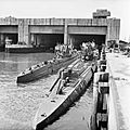 Captured German U-boats outside their pen at Trondheim in Norway, 19 May 1945. BU6382