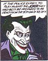 Comic book panel of the grinning Joker