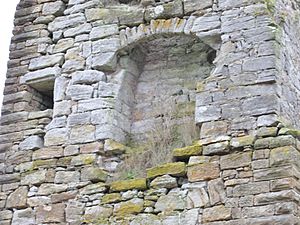 Corsehill Castle, fireplace details, Stewarton, Ayrshire, Scotland