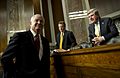 Defense Secretary and Senators Ben Nelson and Jim Webb prior to a hearing before the ASC on the START treaty