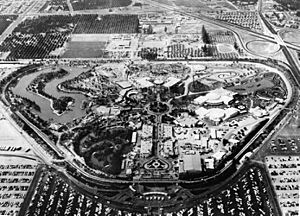 Disneyland aerial view in 1956