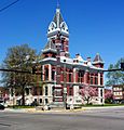 Gibson County, IN Courthouse - Southeast Corner & Civil War Monument