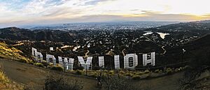 Hollywood sign hill view