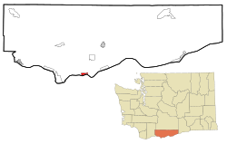 Location of Wishram in Klickitat County, Washington