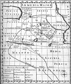 Map of Armenia during Middle Ages, 1736