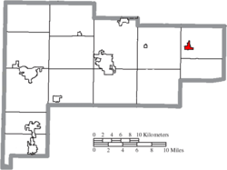 Location of Waynesfield in Auglaize County