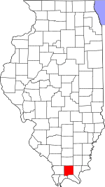 Map of Illinois highlighting Johnson County