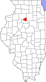 Map of Illinois highlighting Putnam County