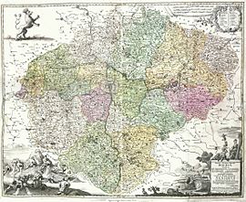Mapa Čech 1712