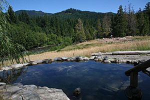 Meadow Pool with view of meadow, Breitenbush Hot Springs (2008-08-21)