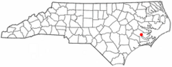 Location of Bridgeton, North Carolina