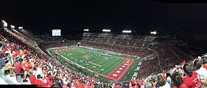 Night panorama of TDECU Stadium