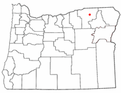 Location of Cayuse, Oregon