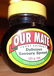 Our Mate jar of UK Made Marmite Spread branded for sale in Australia
