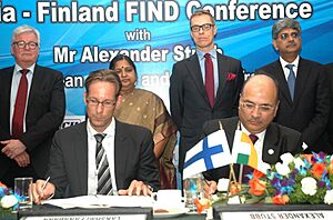 Panabaka Lakshmi and the Minister for European Affairs and Foreign Trade, Finland
