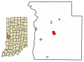 Location of Rockville in Parke County, Indiana.