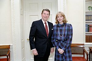 President Ronald Reagan and Shelley Long