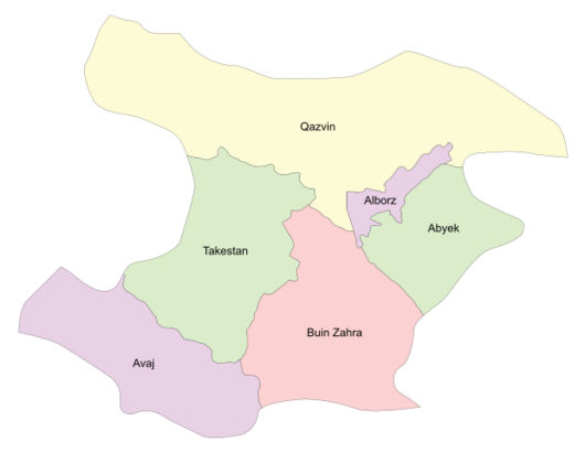 Counties of Qazvin Province