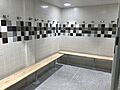 Reception battalion barracks showers, Fort Jackson, SC (2020)