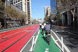 San Francisco bike lane Market Street