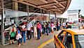 San Juan Bautista Tuxtepec- COVID vaccination line at the town bus station