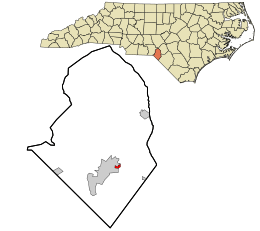 Location in Scotland County and the state of North Carolina.