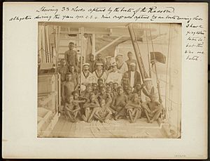 Showing 33 slaves captured by the boats of the 'Racoon' RMG E9086