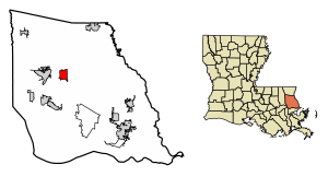 Location of Abita Springs in St. Tammany Parish, Louisiana