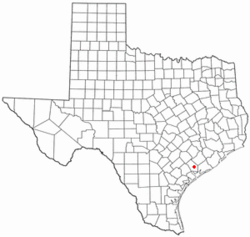 Location of La Ward, Texas
