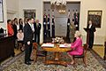 Tony Abbott being sworn in by Quentin Bryce (1)