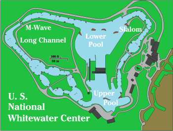 US National Whitewater Center course map.svg