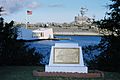 US Navy 040722-N-9662L-031 USS John C. Stennis (CVN 74) passes the USS Arizona and her memorial plaque as it arrives in Pearl Harbor, Hawaii