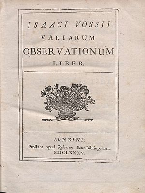 Vossius, Isaac – Variarum observationum liber, 1685 – BEIC 4755091