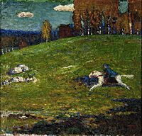 Wassily Kandinsky, 1903, The Blue Rider (Der Blaue Reiter), oil on canvas, 52.1 x 54.6 cm, Stiftung Sammlung E.G. Bührle, Zurich