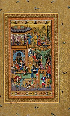 ‘Abd al-Samad. Akbar Presents a Painting to His Father Humayun. Mughal, probably Kabul, c. 1550–1556. Golestan Palace Library, Tehran