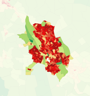 2023 NZ Census Population Density - Hamilton City