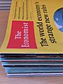 A stack of Economist papers